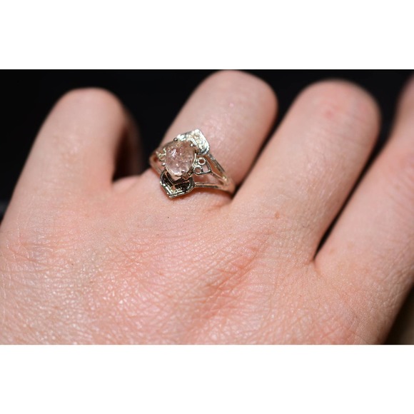 Art Deco Ring Raw Diamond Ring Rough Diamond Ring promise anniversary gi… - Picture 2 of 4